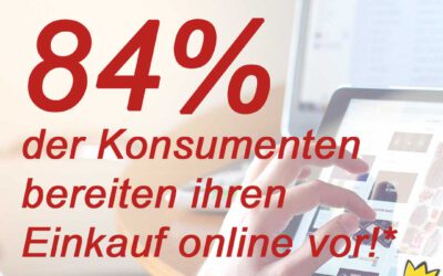 84% der Kunden bereiten den Einkauf online vor